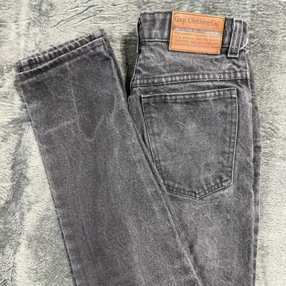 Gap Jeans Womens 7/8 Black Acid Wash Good Vintage 90s Made in USA‎ High Rise